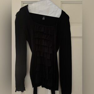 INC International Concepts Black Knit Top